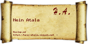 Hein Atala névjegykártya